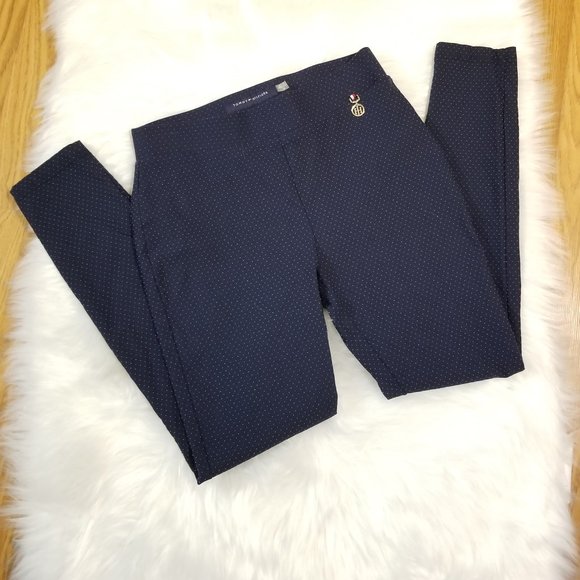 Tommy Hilfiger Women's Pull-on Mid-Rise Pants Navy/Polka Dot - Picture 3 of 12